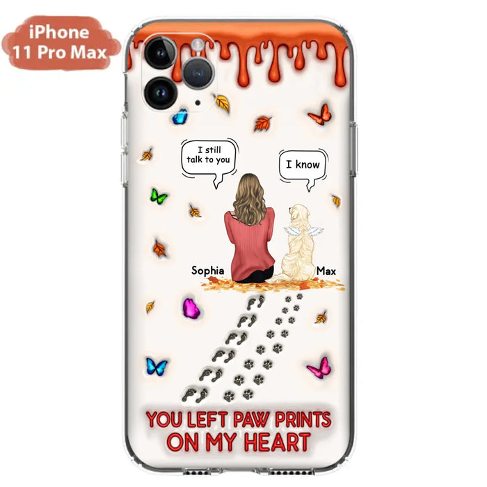 Personalized Memorial Dog Phone Case - Memorial Gift Idea For Dog/Cat Lover - Case For iPhone/Samsung - You Left Paw Prints On My Heart