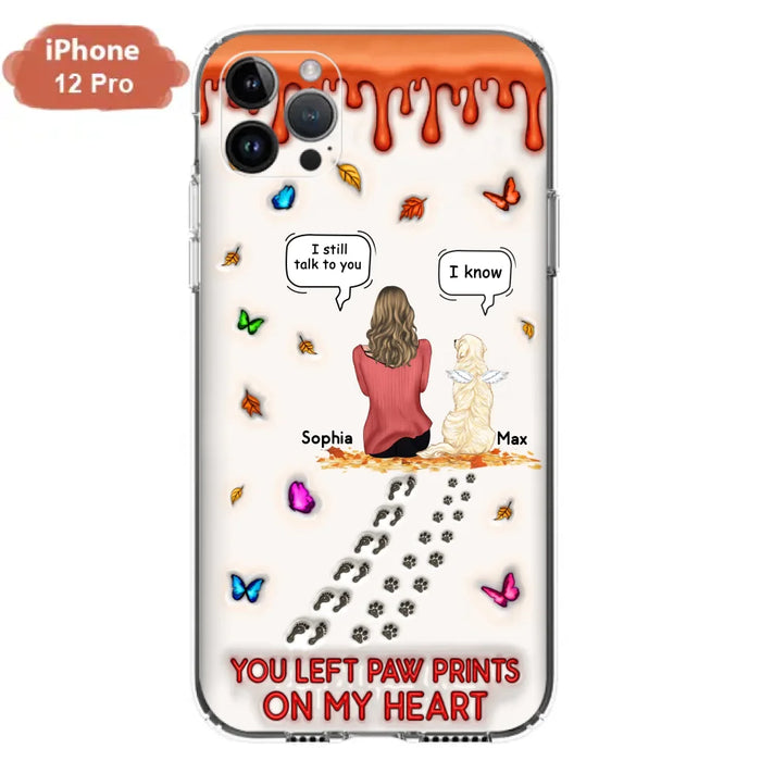 Personalized Memorial Dog Phone Case - Memorial Gift Idea For Dog/Cat Lover - Case For iPhone/Samsung - You Left Paw Prints On My Heart