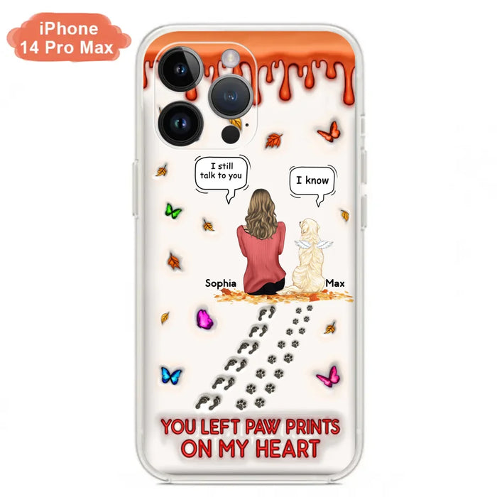 Personalized Memorial Dog Phone Case - Memorial Gift Idea For Dog/Cat Lover - Case For iPhone/Samsung - You Left Paw Prints On My Heart