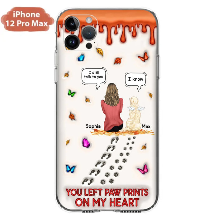 Personalized Memorial Dog Phone Case - Memorial Gift Idea For Dog/Cat Lover - Case For iPhone/Samsung - You Left Paw Prints On My Heart