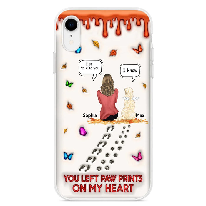 Personalized Memorial Dog Phone Case - Memorial Gift Idea For Dog/Cat Lover - Case For iPhone/Samsung - You Left Paw Prints On My Heart