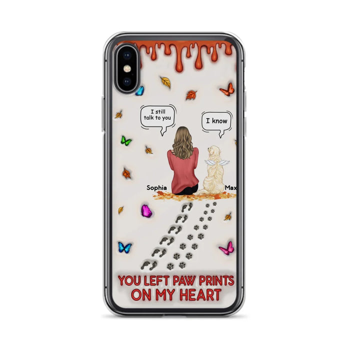 Personalized Memorial Dog Phone Case - Memorial Gift Idea For Dog/Cat Lover - Case For iPhone/Samsung - You Left Paw Prints On My Heart