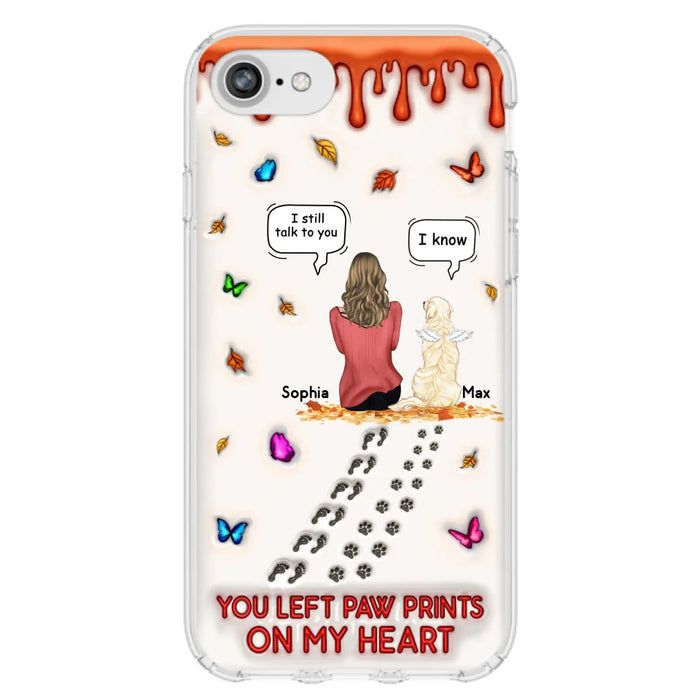 Personalized Memorial Dog Phone Case - Memorial Gift Idea For Dog/Cat Lover - Case For iPhone/Samsung - You Left Paw Prints On My Heart