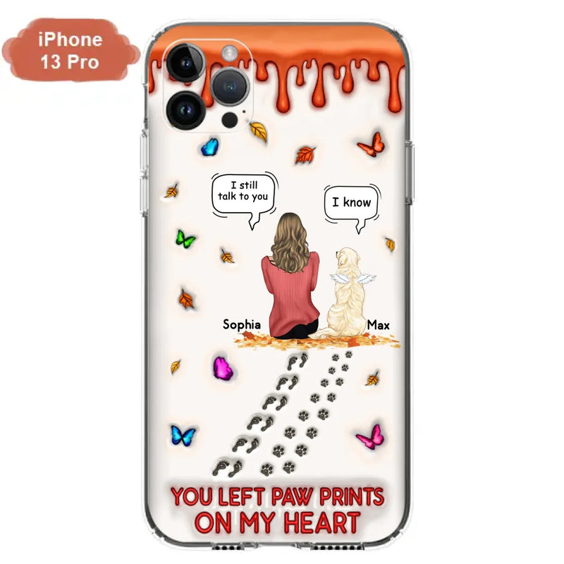 Personalized Memorial Dog Phone Case - Memorial Gift Idea For Dog/Cat Lover - Case For iPhone/Samsung - You Left Paw Prints On My Heart