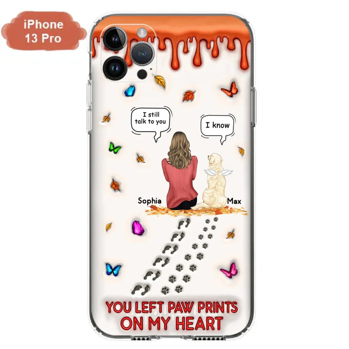 Personalized Memorial Dog Phone Case - Memorial Gift Idea For Dog/Cat Lover - Case For iPhone/Samsung - You Left Paw Prints On My Heart