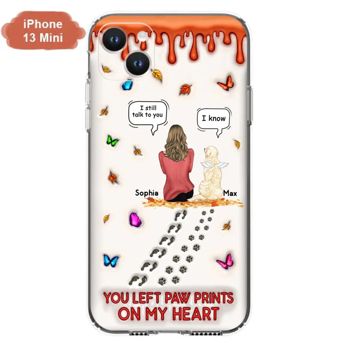 Personalized Memorial Dog Phone Case - Memorial Gift Idea For Dog/Cat Lover - Case For iPhone/Samsung - You Left Paw Prints On My Heart