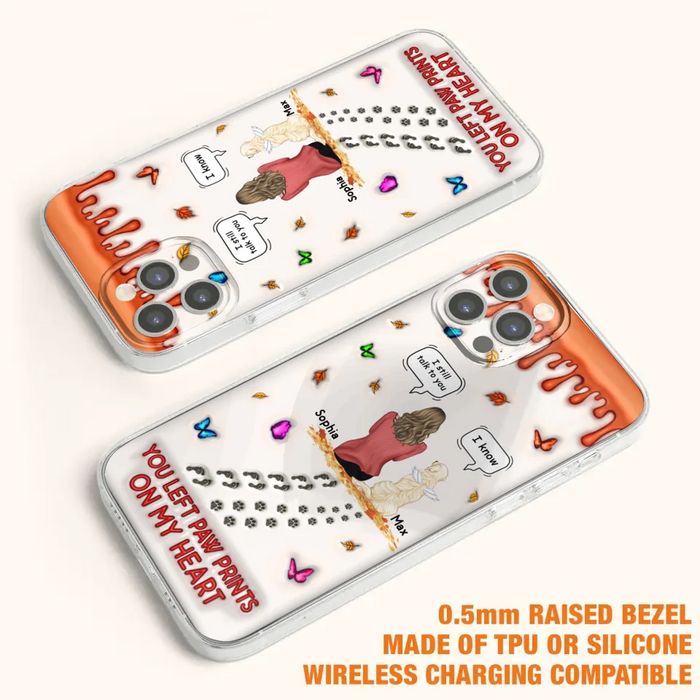 Personalized Memorial Dog Phone Case - Memorial Gift Idea For Dog/Cat Lover - Case For iPhone/Samsung - You Left Paw Prints On My Heart