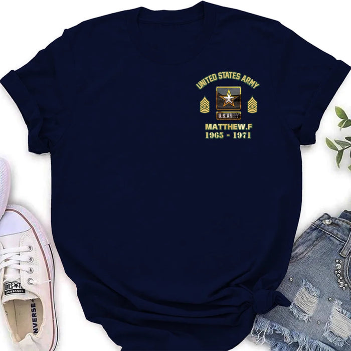 Personalized Veteran Shirt/Hoodie - Gift Idea for Veteran - Custom Name Logo Rank