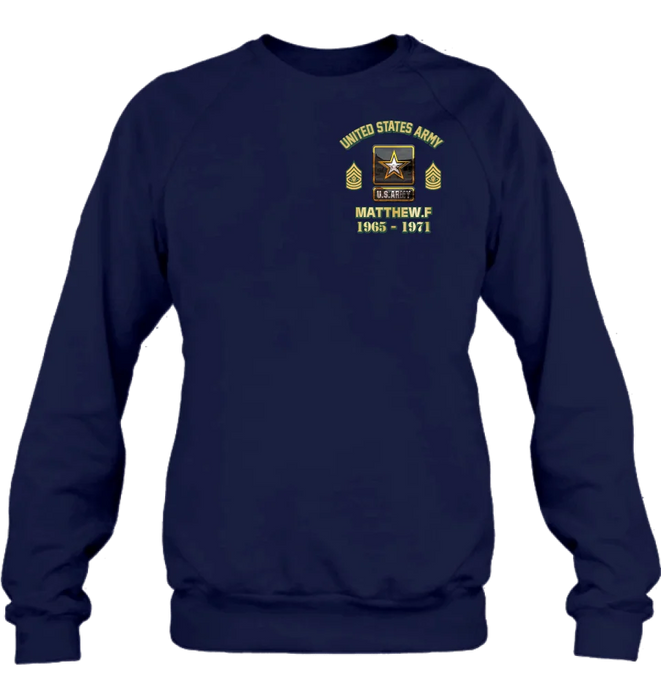 Personalized Veteran Shirt/Hoodie - Gift Idea for Veteran - Custom Name Logo Rank