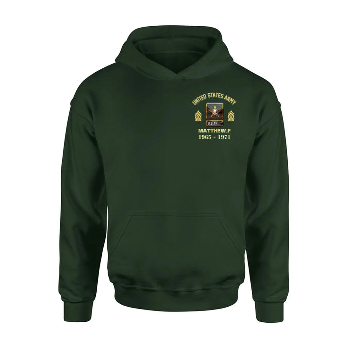 Personalized Veteran Shirt/Hoodie - Gift Idea for Veteran - Custom Name Logo Rank