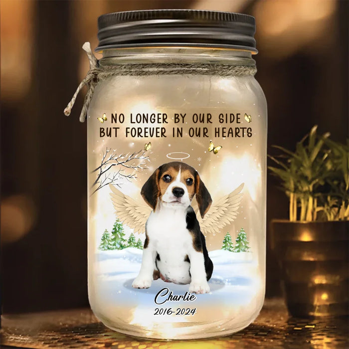 Personalized Memorial Dog Photo Mason Jar Light - Memorial Gift Idea For Dog Lover -  Forever In My Heart