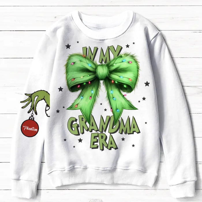 Personalized Grandma/Mama Grinch AOP Sweater - Up to 10 Kids - Christmas Gift Idea For Grandma/Mother - In My Grandma Era