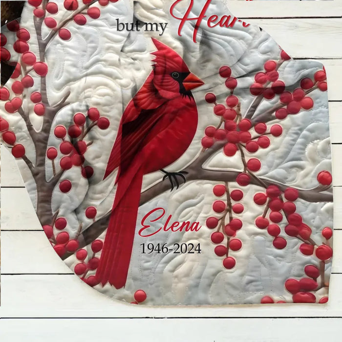 Personalized Memorial Christmas Quilt/Fleece Throw Blanket/Pillow Cover - Memorial Gift Idea - Your Wings Were Ready But My Heart Was Not