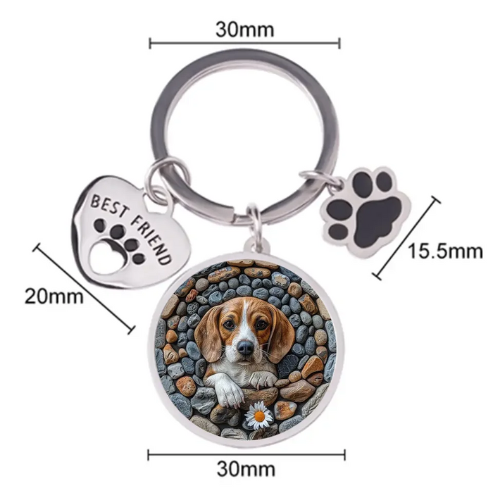 Personalized Dog Breed Keychain Pet Charm Key Ornaments - Gift for Dog Lovers