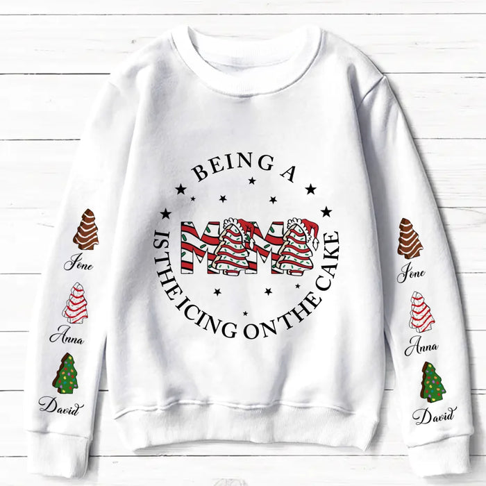 Personalized Mama AOP Sweater - Up to 6 Kids - Christmas Gift Idea For Mother - Being A Mama Is The Icing On The Cake