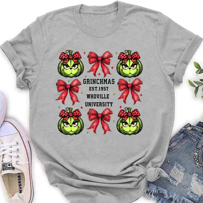 Personalized Grinchmas University T-shirt/Long Sleeve/Sweatshirt/Hoodie - Gift Idea For Christmas