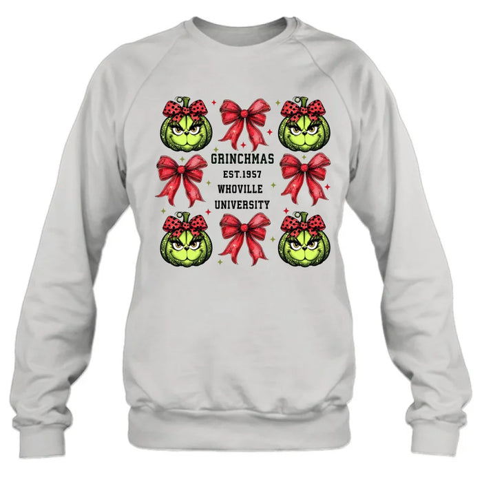 Personalized Grinchmas University T-shirt/Long Sleeve/Sweatshirt/Hoodie - Gift Idea For Christmas