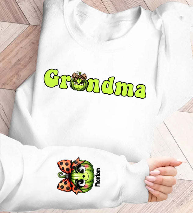 Personalized Grinc Mama/Grandma AOP Sweater - Up to 6 Kids - Halloween Gift Idea For  Mother/Grandmother