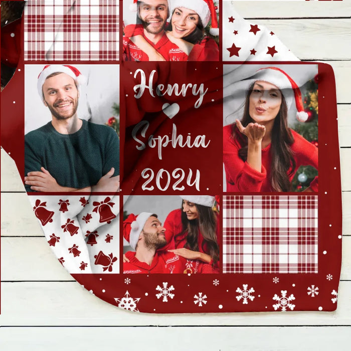 Personalized Couple Quilt/Fleece Throw Blanket - Christmas Gift Idea For Couple - Upload Photo