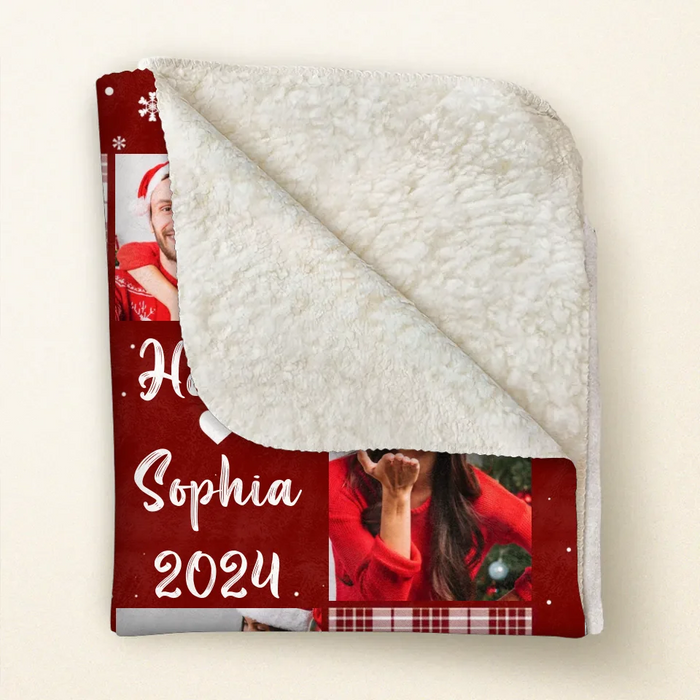 Personalized Couple Quilt/Fleece Throw Blanket - Christmas Gift Idea For Couple - Upload Photo