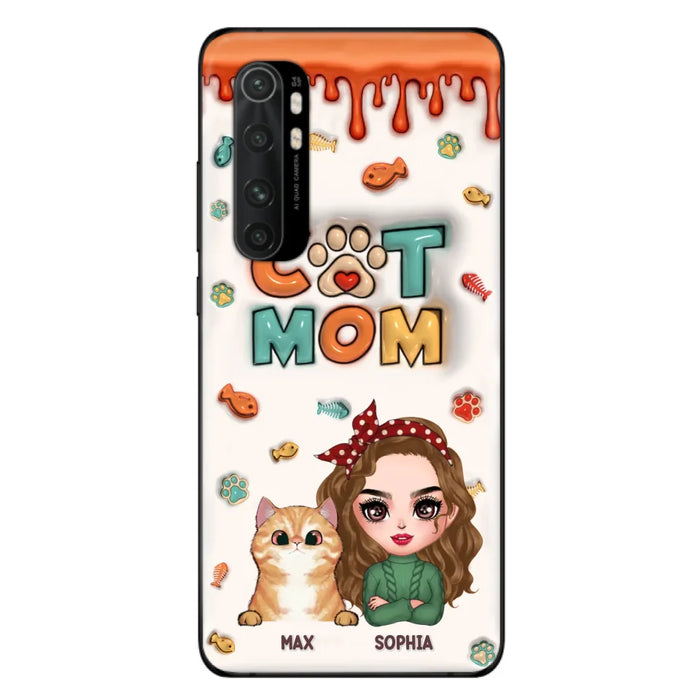 Personalized Cat Mom Phone Case - Christmas Gift Idea For Cat Lover - Up to 4 Cats - Oppo/ Xiaomi/ Huawei