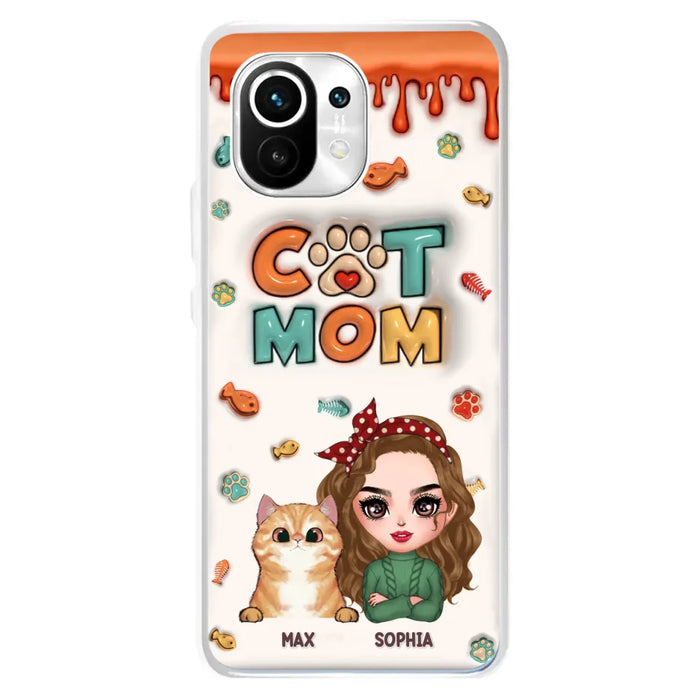 Personalized Cat Mom Phone Case - Christmas Gift Idea For Cat Lover - Up to 4 Cats - Oppo/ Xiaomi/ Huawei
