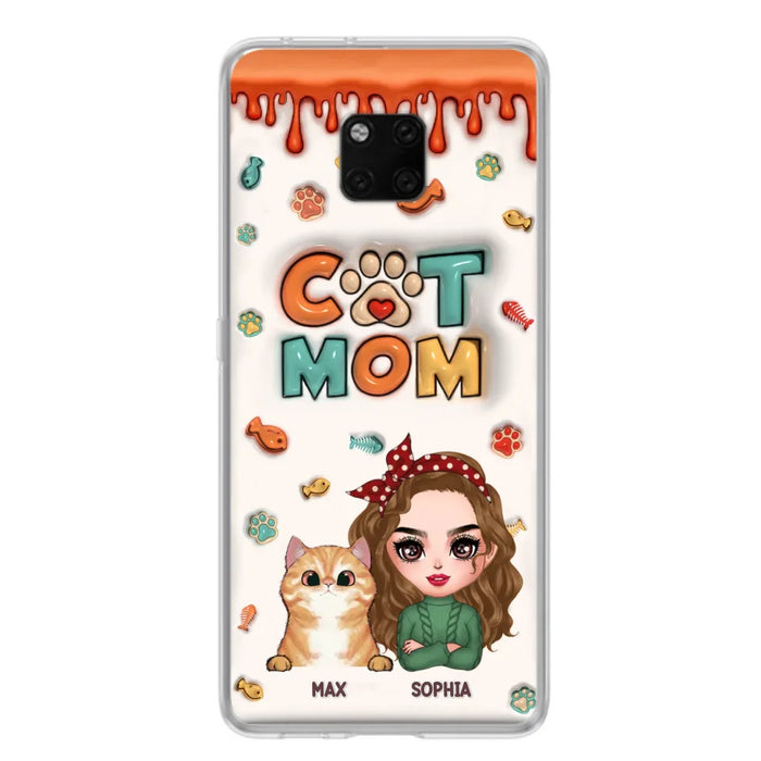 Personalized Cat Mom Phone Case - Christmas Gift Idea For Cat Lover - Up to 4 Cats - Oppo/ Xiaomi/ Huawei