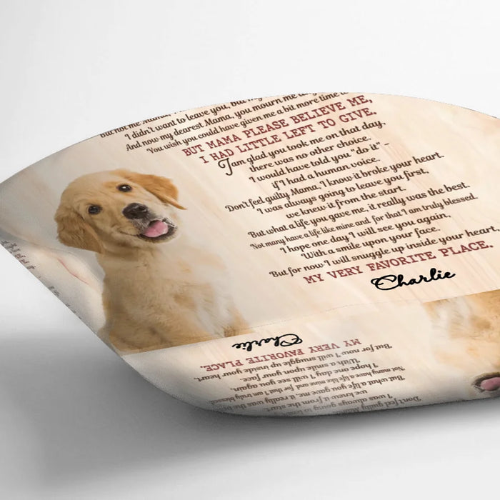 Personalized Memorial Pet Photo Quilt/Fleece Blanket/Pillow Cover - Gift Idea For Dog/Cat Lovers - Don't Cry Sweet Mama