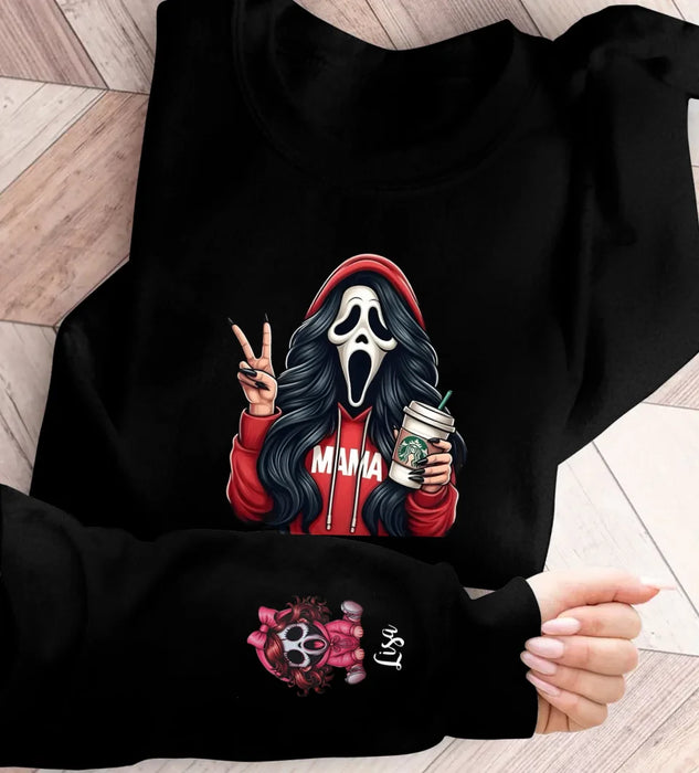Personalized Mama Horror AOP Sweater - Up to 6 Kids - Halloween Gift Idea For Mother