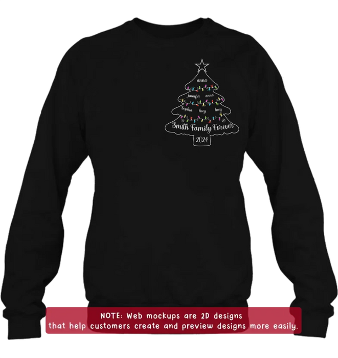 Personalized Family Christmas Embroidered T-Shirt/Sweater/Hoodie - Gift Idea For Family