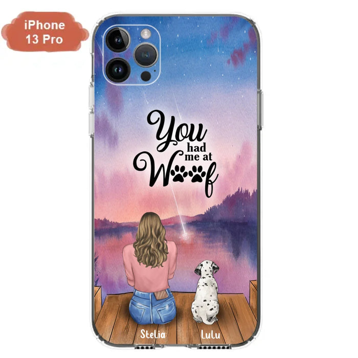 Personalized Dog Mom Phone Case - Gifts For Dog Lovers With Up to 4 Dogs - You Had Me At Woof - Case For iPhone, Samsung And Xiaomi