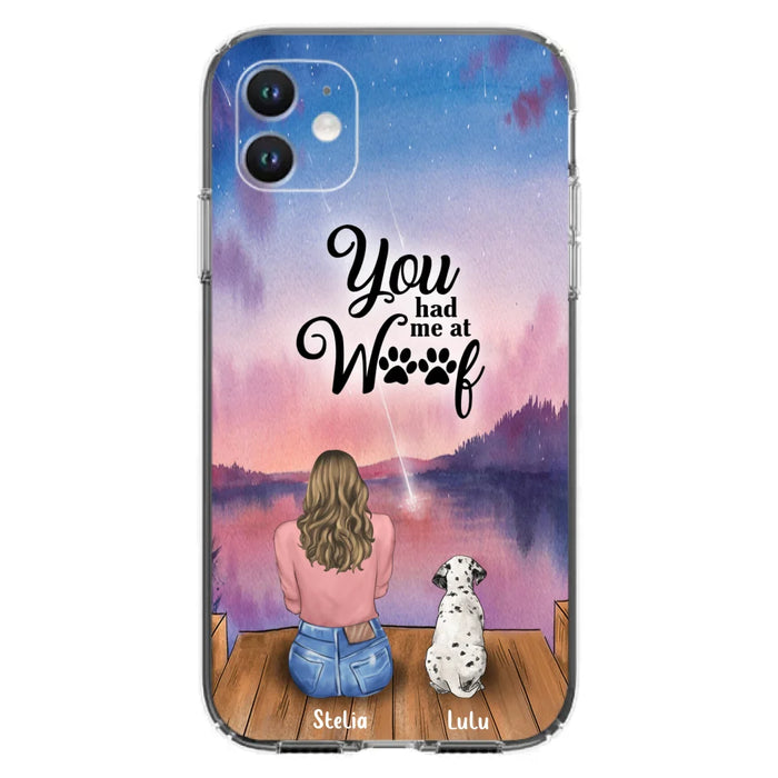Personalized Dog Mom Phone Case - Gifts For Dog Lovers With Up to 4 Dogs - You Had Me At Woof - Case For iPhone, Samsung And Xiaomi