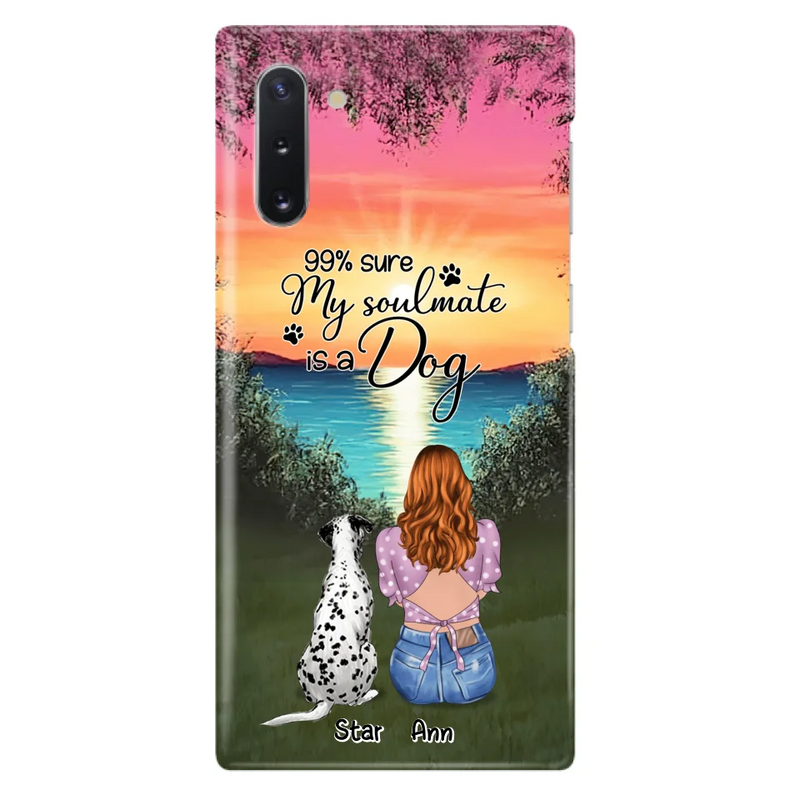 Custom Personalized Dog Mom Phone Case - Up to 4 Dogs - Gift Idea For Dog Lover - Just A Girl Who Loves Dogs - Case For iPhone And Samsung