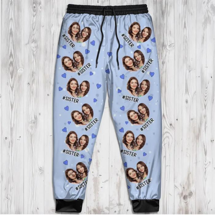 Personalized Sister AOP Unisex Sweatpants - Gift Idea For Sisters - Upload Photo