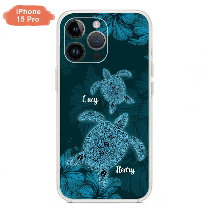 Custom Personalized Turtle Phone Case - Upto 6 Turtles - Case For iPhone, Samsung and Xiaomi