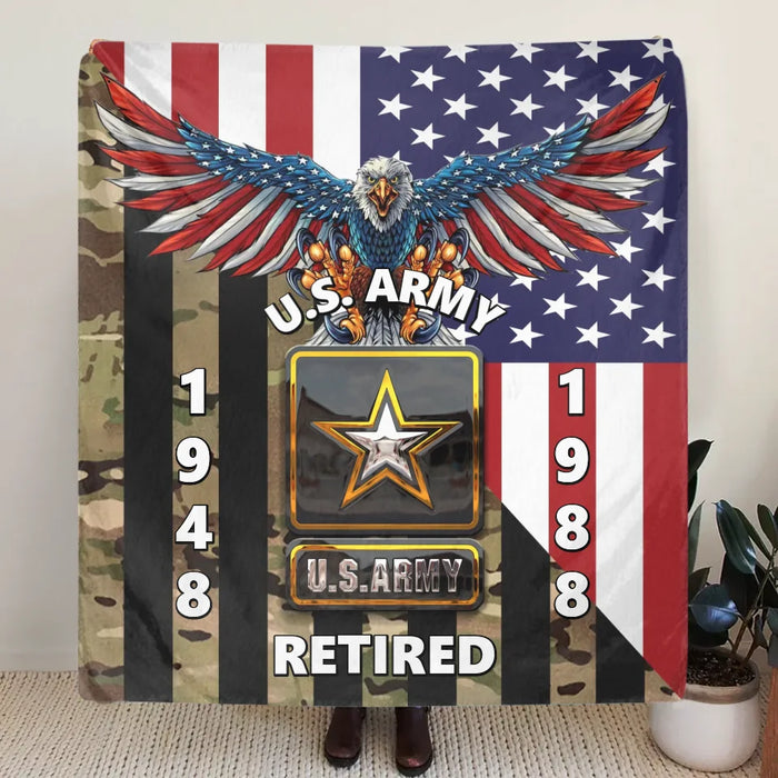Personalized Veteran Fleece Throw Blanket & Quilt - Gift Idea For Veteran