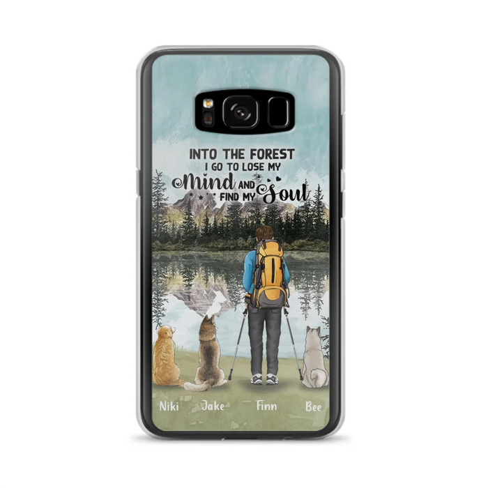 Personalized Solo Hiking With Dogs Phone Case - Woman/Man With Up to 3 Pets - Case For iPhone and Samsung - Q67GXN