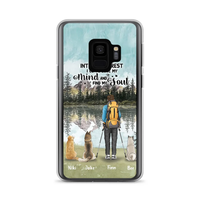 Personalized Solo Hiking With Dogs Phone Case - Woman/Man With Up to 3 Pets - Case For iPhone and Samsung - Q67GXN