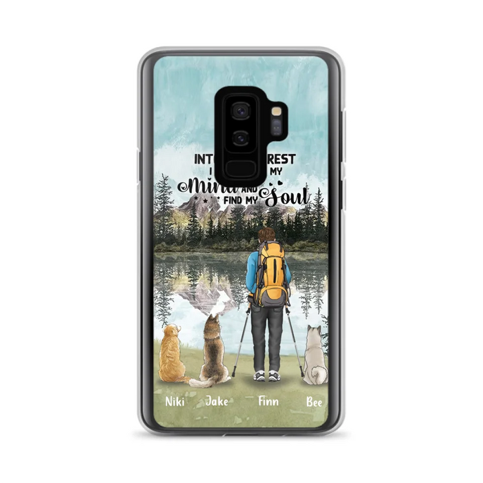 Personalized Solo Hiking With Dogs Phone Case - Woman/Man With Up to 3 Pets - Case For iPhone and Samsung - Q67GXN
