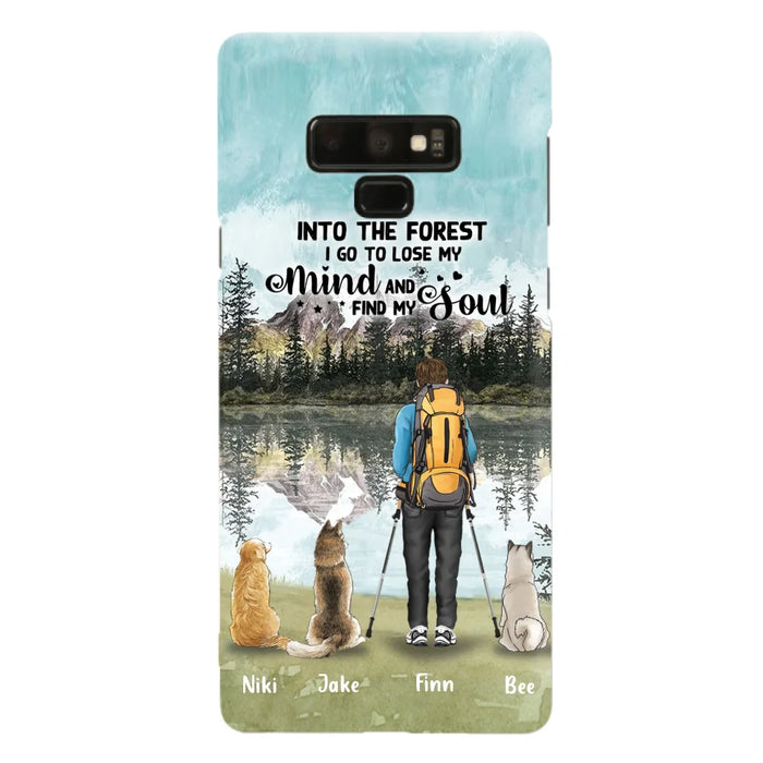 Personalized Solo Hiking With Dogs Phone Case - Woman/Man With Up to 3 Pets - Case For iPhone and Samsung - Q67GXN
