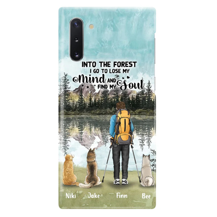 Personalized Solo Hiking With Dogs Phone Case - Woman/Man With Up to 3 Pets - Case For iPhone and Samsung - Q67GXN