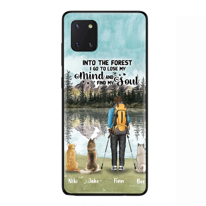 Personalized Solo Hiking With Dogs Phone Case - Woman/Man With Up to 3 Pets - Case For iPhone and Samsung - Q67GXN