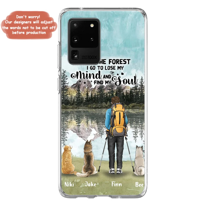Personalized Solo Hiking With Dogs Phone Case - Woman/Man With Up to 3 Pets - Case For iPhone and Samsung - Q67GXN