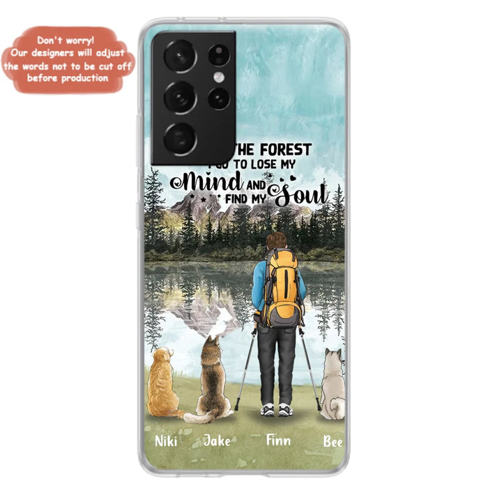 Personalized Solo Hiking With Dogs Phone Case - Woman/Man With Up to 3 Pets - Case For iPhone and Samsung - Q67GXN