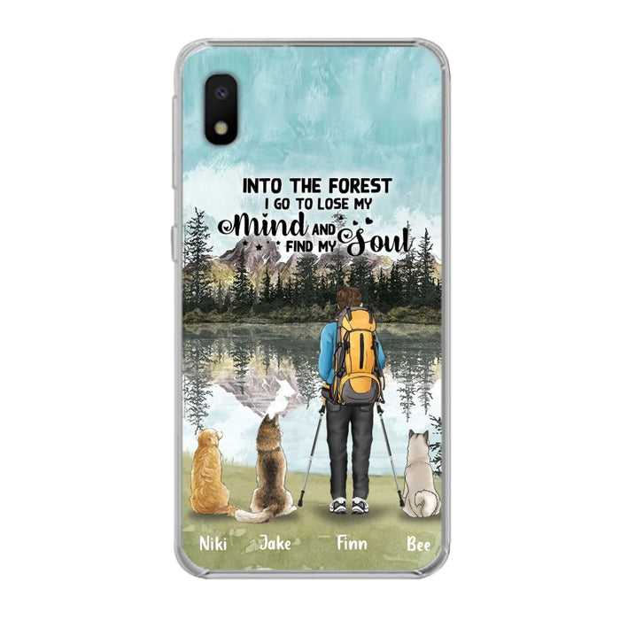 Personalized Solo Hiking With Dogs Phone Case - Woman/Man With Up to 3 Pets - Case For iPhone and Samsung - Q67GXN