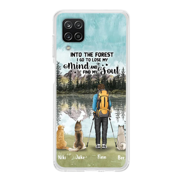 Personalized Solo Hiking With Dogs Phone Case - Woman/Man With Up to 3 Pets - Case For iPhone and Samsung - Q67GXN