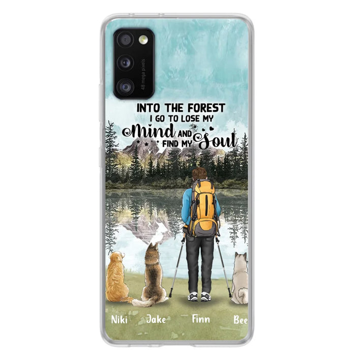 Personalized Solo Hiking With Dogs Phone Case - Woman/Man With Up to 3 Pets - Case For iPhone and Samsung - Q67GXN