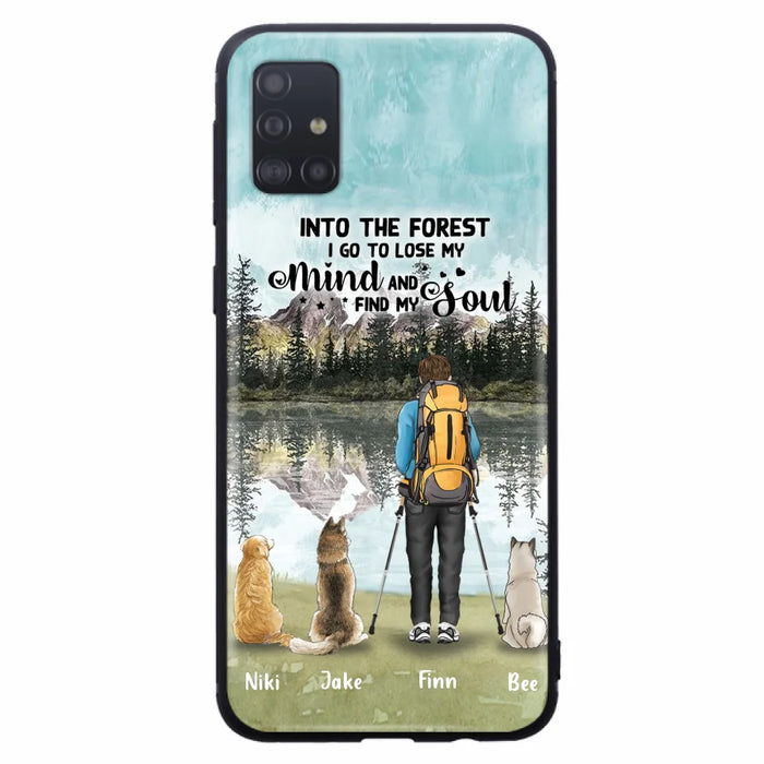 Personalized Solo Hiking With Dogs Phone Case - Woman/Man With Up to 3 Pets - Case For iPhone and Samsung - Q67GXN
