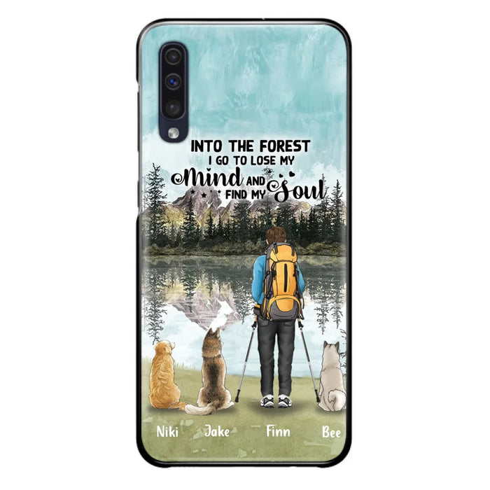 Personalized Solo Hiking With Dogs Phone Case - Woman/Man With Up to 3 Pets - Case For iPhone and Samsung - Q67GXN