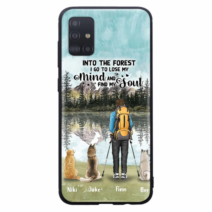Personalized Solo Hiking With Dogs Phone Case - Woman/Man With Up to 3 Pets - Case For iPhone and Samsung - Q67GXN